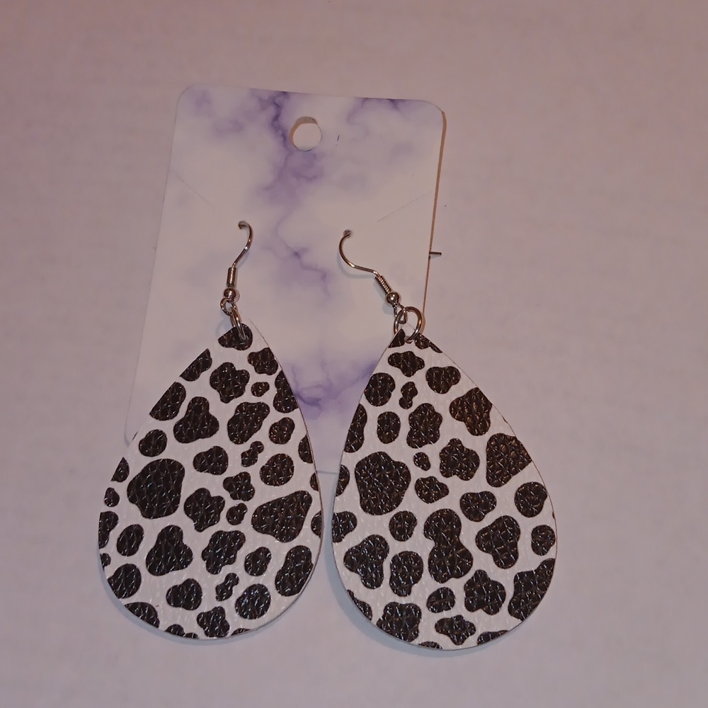 Cow print earrings